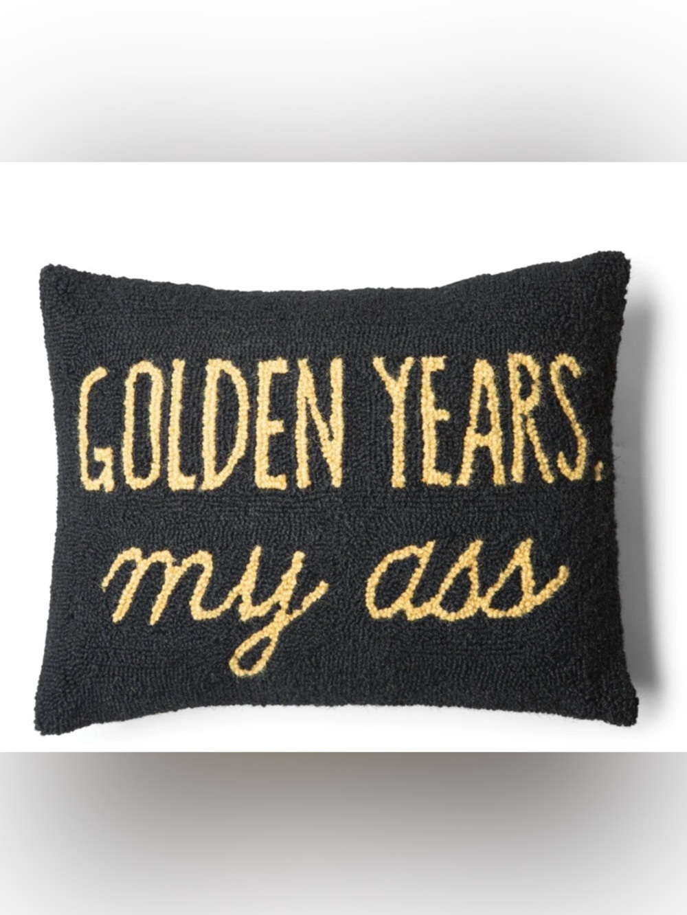 Golden Years Needlepoint Funny Pillow